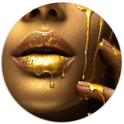 Label2X Muurcirkel Muurcirkel gold lips woonaccessoires homedecoratie