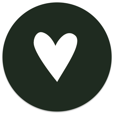 Label2X Muurcirkel Muurcirkel hart wit groen