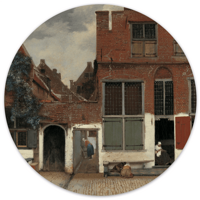Label2X Muurcirkel Muurcirkel het straatje, Johannes Vermeer woonaccessoires homedecoratie