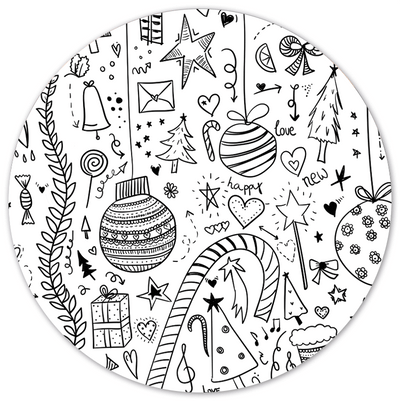 Label2X Sintkerst Muurcirkel kerst doodle