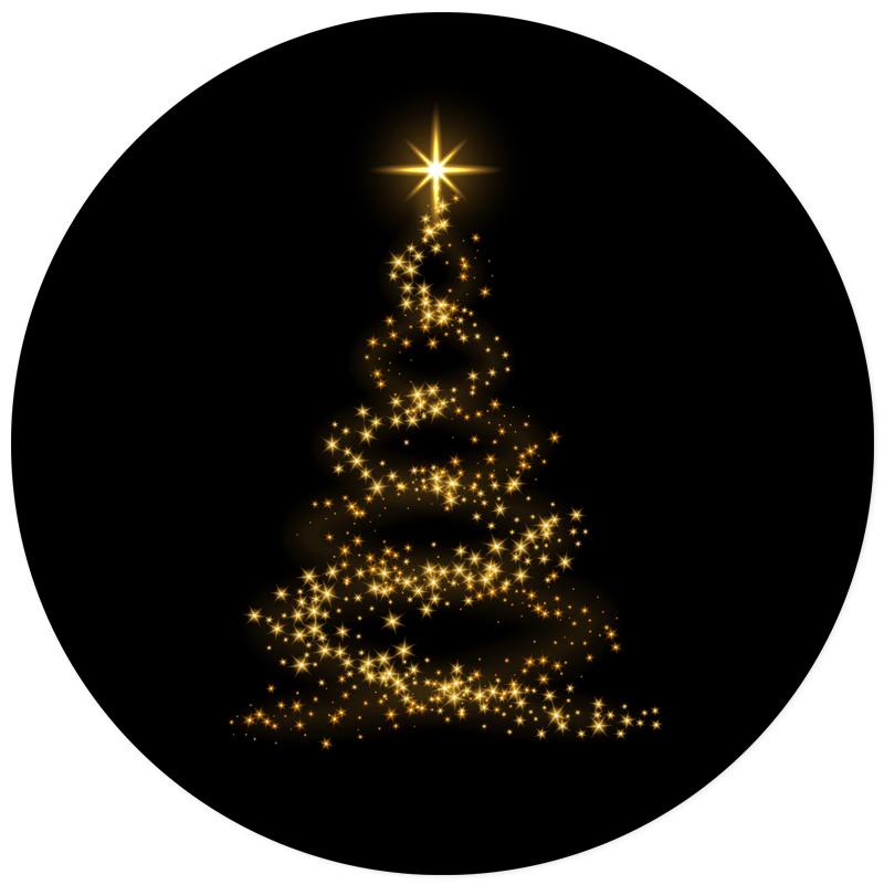 Label2X Sintkerst Muurcirkel kerstboom goud