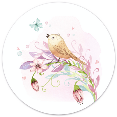 Label2X Muurcirkel kids Muurcirkel kids fairy bird woonaccessoires homedecoratie