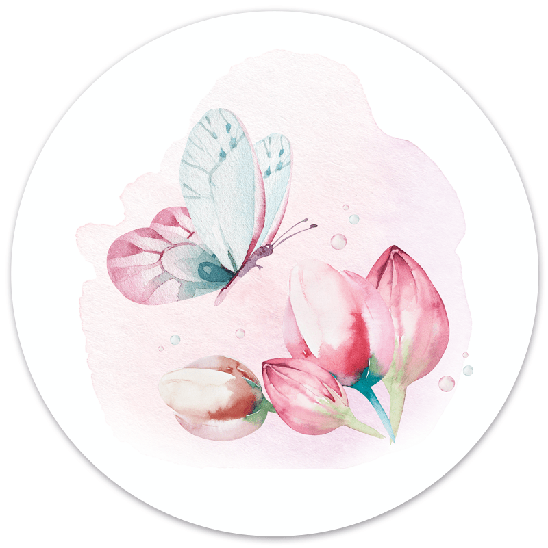 Label2X Muurcirkel kids Muurcirkel kids fairy butterfly woonaccessoires homedecoratie