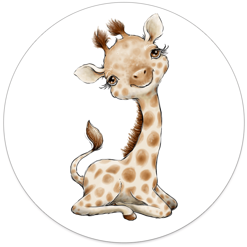 Label2X Muurcirkel kids Muurcirkel kids giraffe