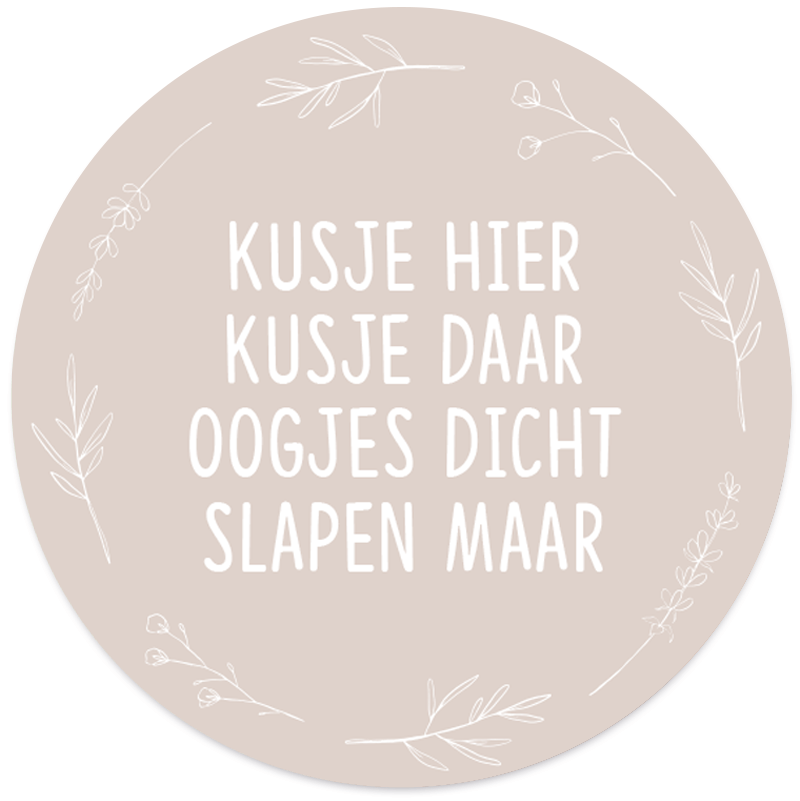 Label2X Muurcirkel kids Muurcirkel kids kusje hier wreath