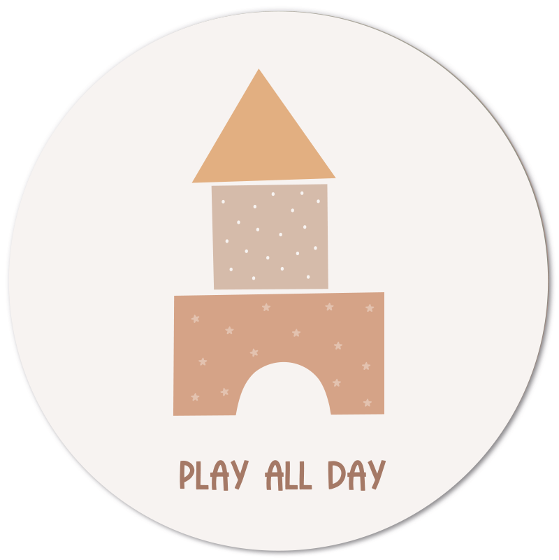 Label2X Muurcirkel kids Muurcirkel kids play all day woonaccessoires homedecoratie