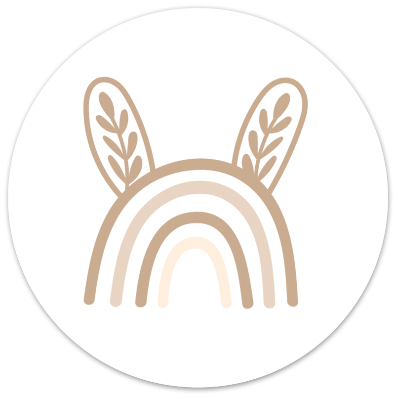 Label2X Muurcirkel kids Muurcirkel kids regenboog bunny woonaccessoires homedecoratie