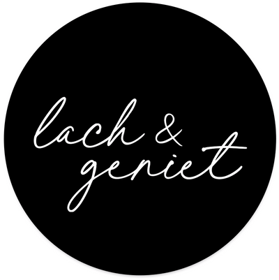 Label2X Muurcirkel Muurcirkel lach & geniet zwart