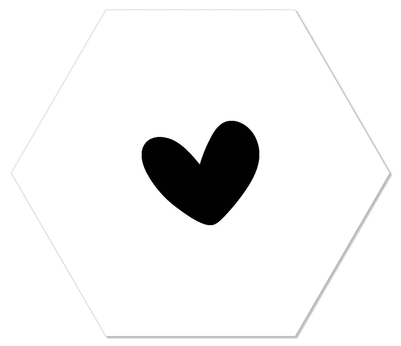 Label2X Muurhexagon Muurhexagon hart wit