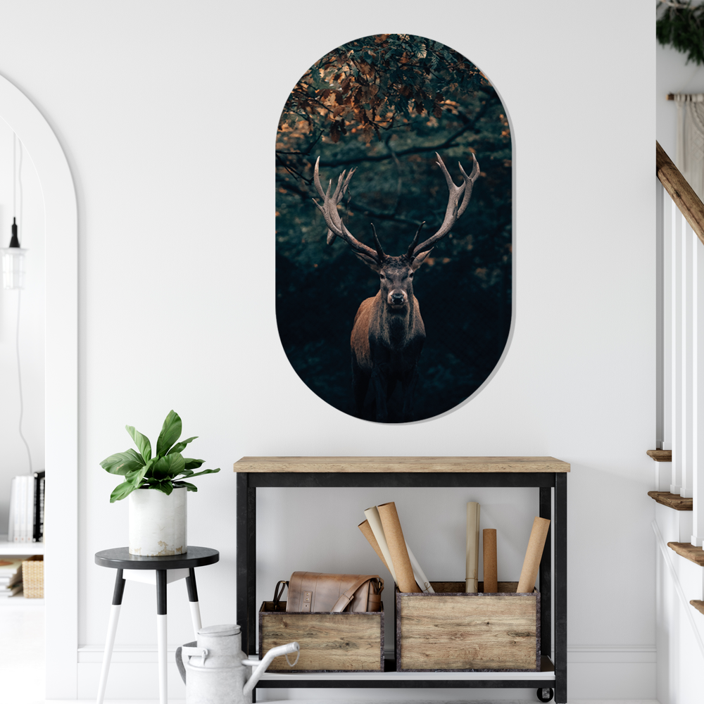 Label2X Muurovaal Muurovaal dark deer woonaccessoires homedecoratie