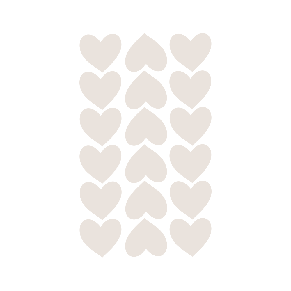 Label2X Muurstickers Muursticker hartjes off white glanzend