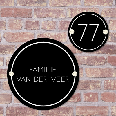 Label2X Naambordje rond Naambordje voordeur huisnummer woonaccessoires homedecoratie