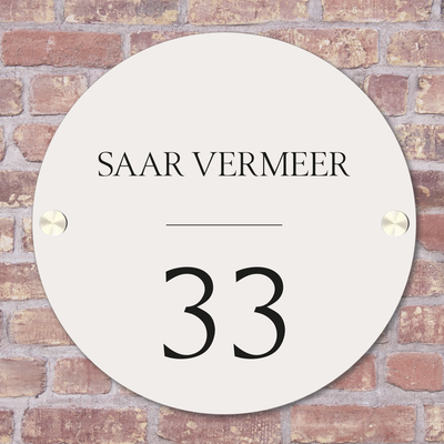Label2X Naambordje rond Naambordje voordeur minimalistic woonaccessoires homedecoratie