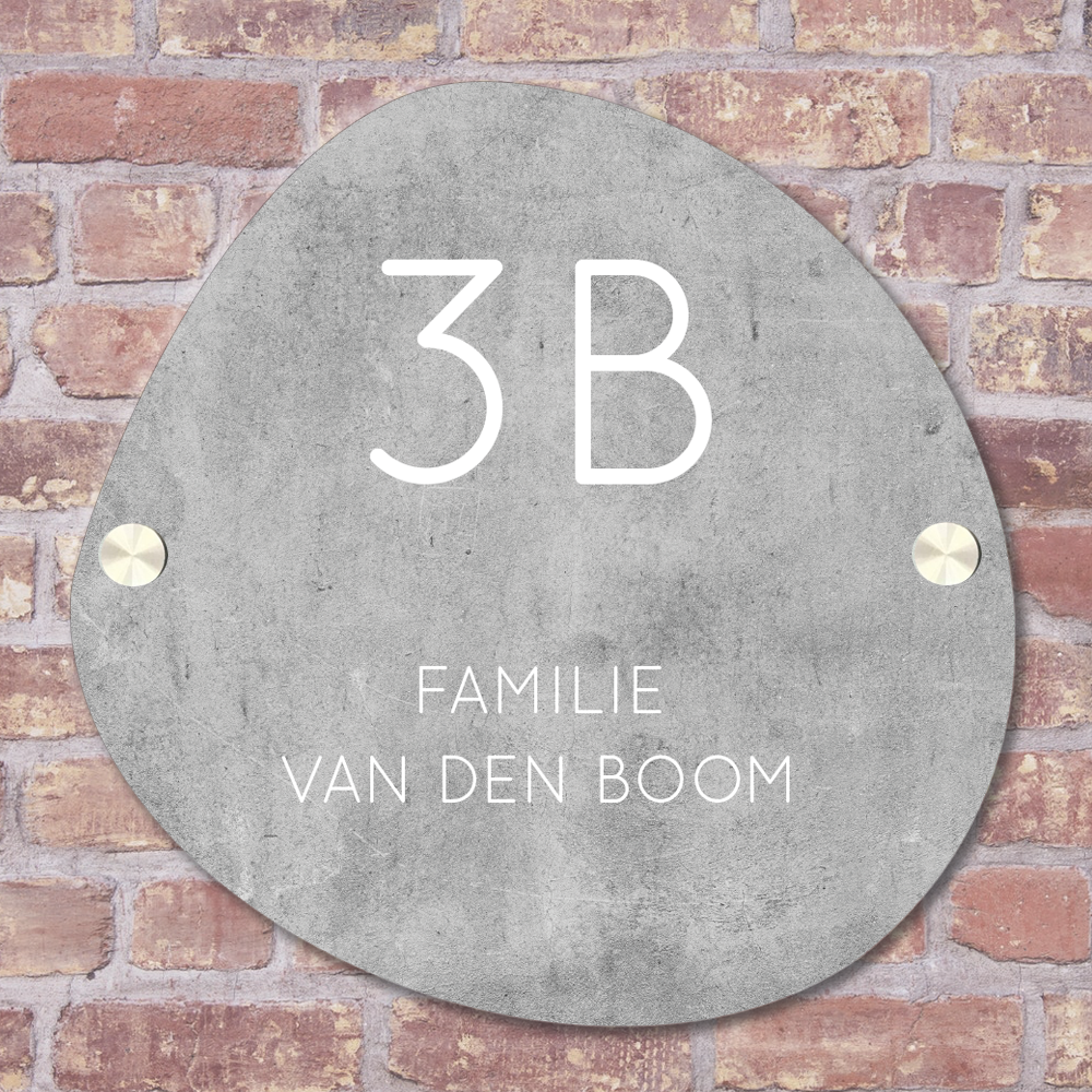 Label2X Naambordje organisch Naambordje voordeur organisch 2.0 betonlook woonaccessoires homedecoratie