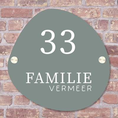 Label2X Naambordje organisch Naambordje voordeur organisch 2.0 groen old woonaccessoires homedecoratie