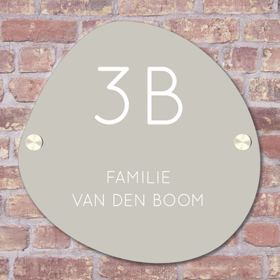 Label2X Naambordje organisch Naambordje voordeur organisch 2.0 groengrijs woonaccessoires homedecoratie