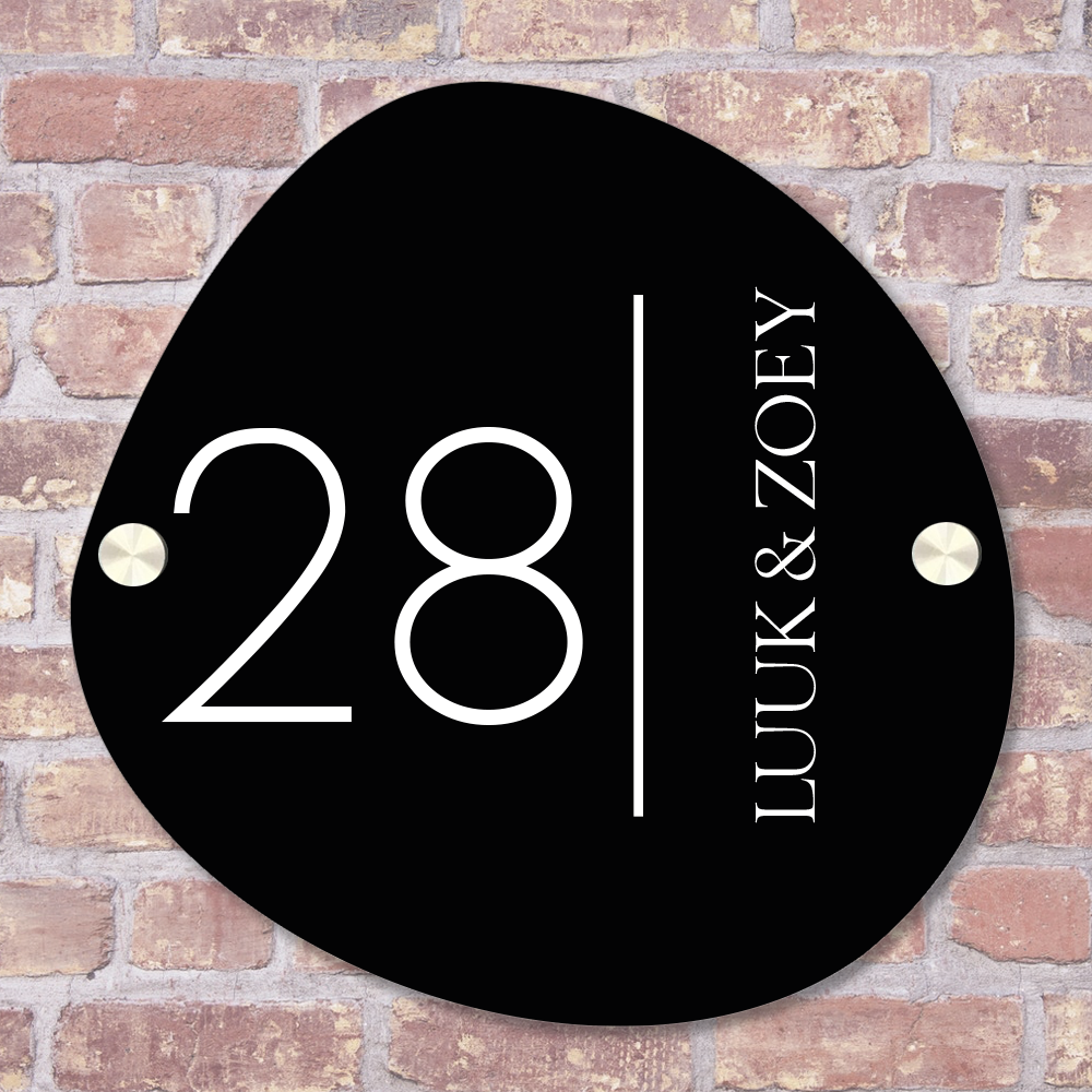 Label2X Naambordje organisch Naambordje voordeur organisch 2.0 minimalist black woonaccessoires homedecoratie