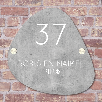 Label2X Naambordje organisch Naambordje voordeur organisch beton woonaccessoires homedecoratie