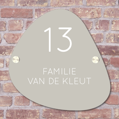 Label2X Naambordje organisch Naambordje voordeur organisch groen grijs woonaccessoires homedecoratie