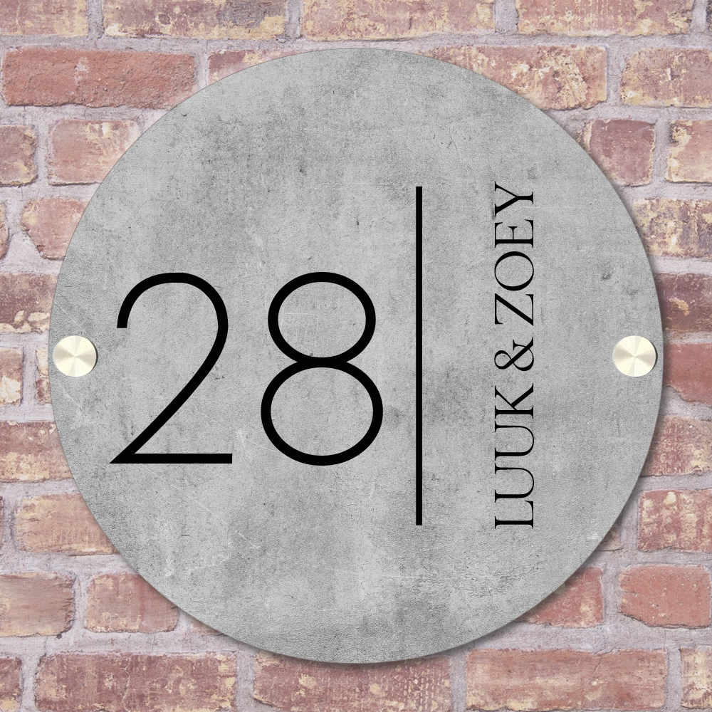 Label2X Naambordje rond Naambordje voordeur rond minimalist beton woonaccessoires homedecoratie