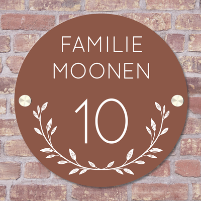 Label2X Naambordje rond Naambordje voordeur rond wreath woonaccessoires homedecoratie