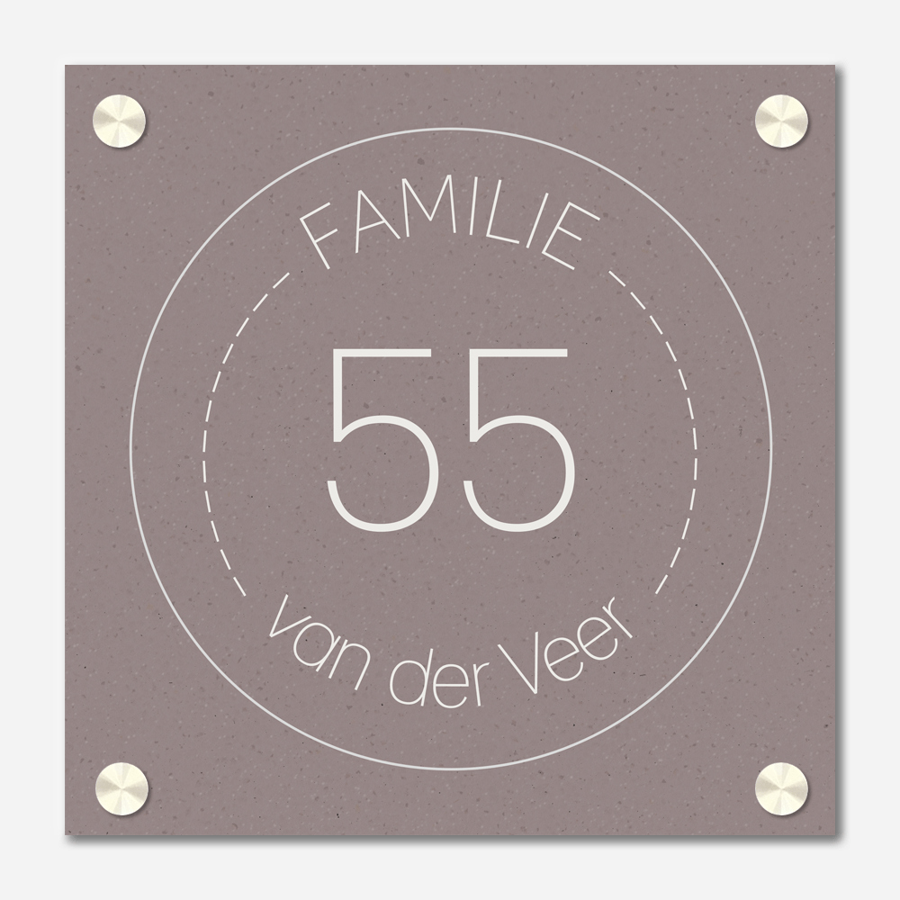 Label2X Naambordje vierkant Naambordje vierkant familie cirkel old pink