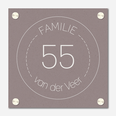 Label2X Naambordje vierkant Naambordje vierkant familie cirkel old pink