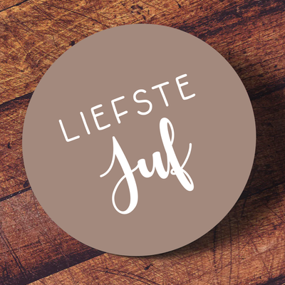 Label2X Onderzetters Onderzetter liefste juf woonaccessoires homedecoratie
