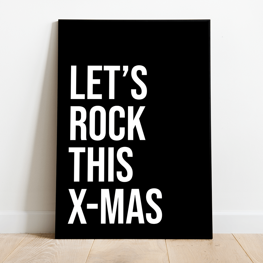 Label2X Kerstdecoratie Poster let's rock this xmas