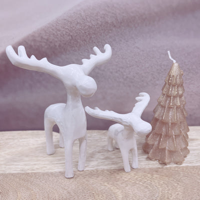 Label2X Sintkerst Rendier familie wit woonaccessoires homedecoratie