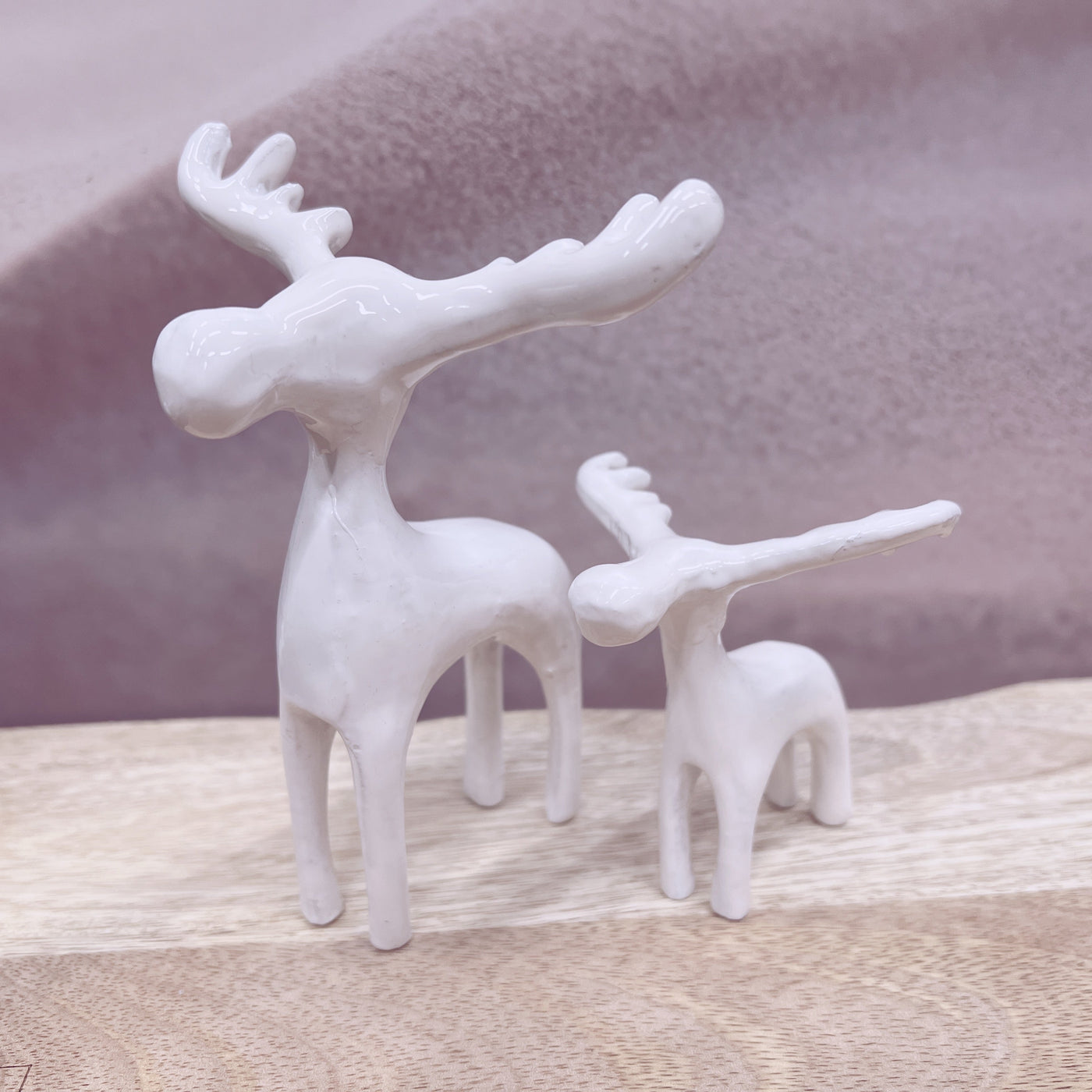 Label2X Sintkerst Rendier familie wit woonaccessoires homedecoratie