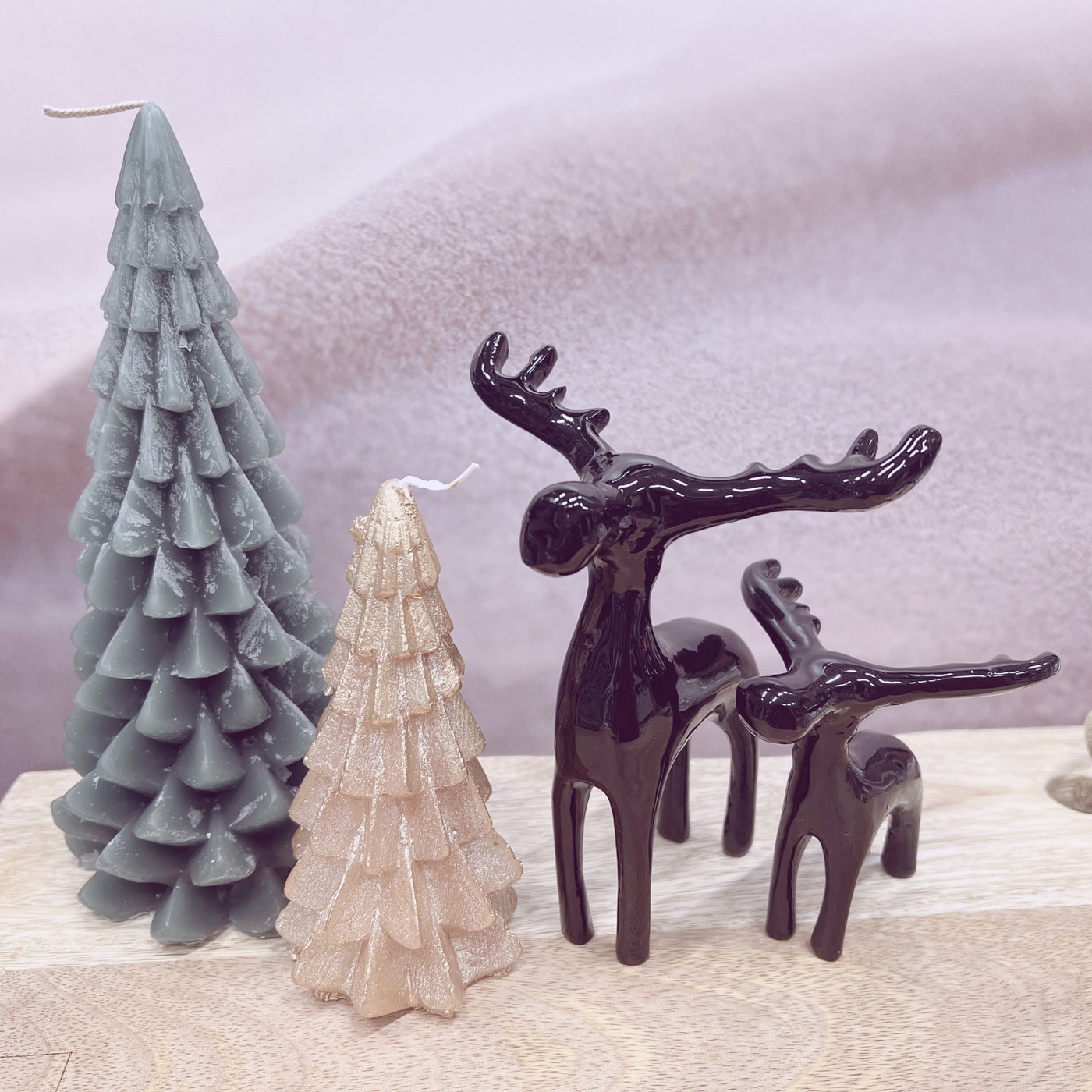 Label2X Sintkerst Rendier familie zwart woonaccessoires homedecoratie