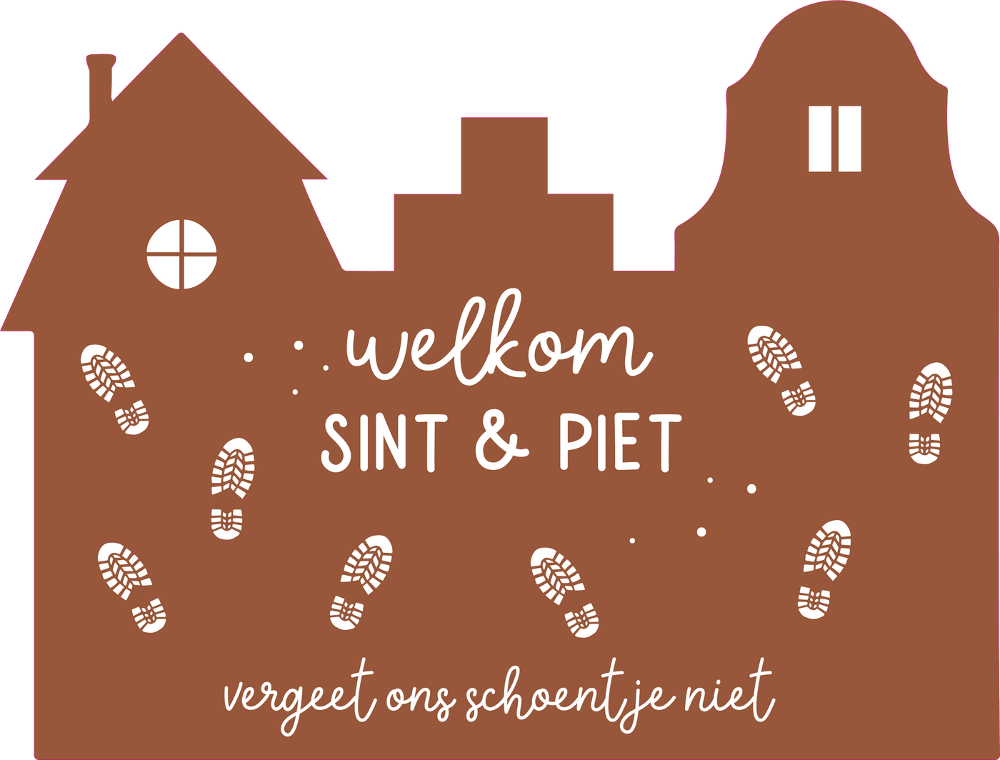 Label2X Sintkerst Roest Sinterklaas schoen-zet-mat XXL SKT4RV-055 woonaccessoires homedecoratie