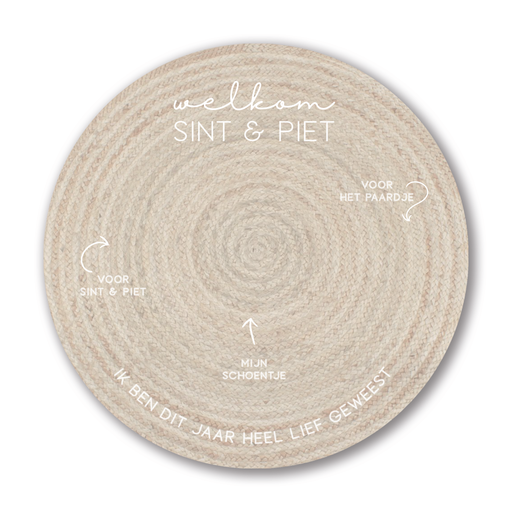Label2X Sintkerst Sinterklaas schoen-zet-mat rond 6090347985973 woonaccessoires homedecoratie