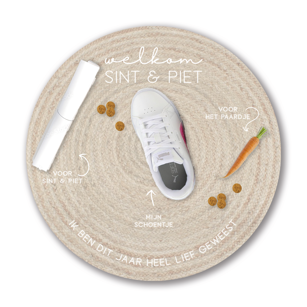 Label2X Sintkerst Sinterklaas schoen-zet-mat rond 6090347985973 woonaccessoires homedecoratie