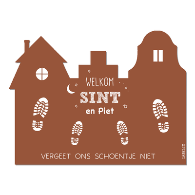 Label2X Sintkerst Sinterklaas schoen-zet-mat Sketch XL woonaccessoires homedecoratie