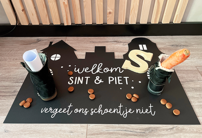 Label2X Sintkerst Sinterklaas schoen-zet-mat XL woonaccessoires homedecoratie