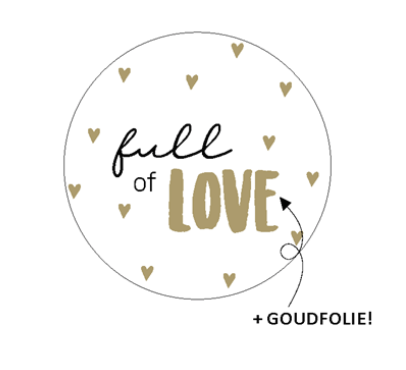 Label2X Sticker Sticker full of love goudfolie 10st.