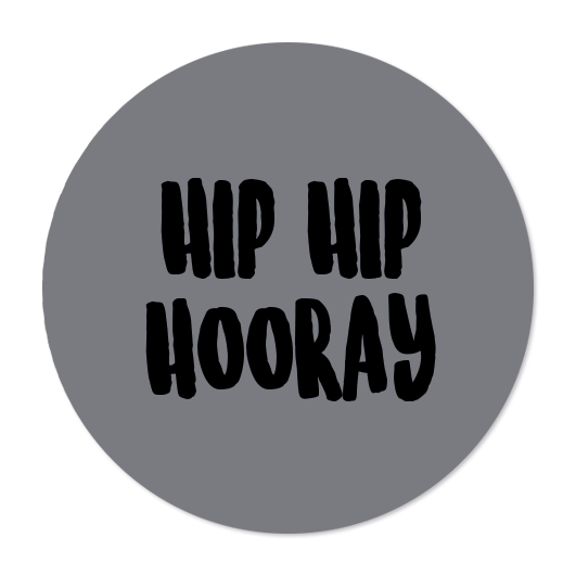 Label2X Sticker Sticker hiphip hooray op rol 250st.