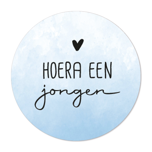 Label2X Sticker Sticker hoera een jongen 10st.