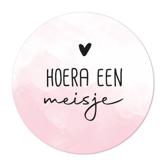 Label2X Sticker Sticker hoera een meisje 10st.