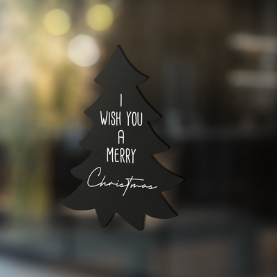 Label2X Kerstmis Sticker merry christmas boom woonaccessoires homedecoratie