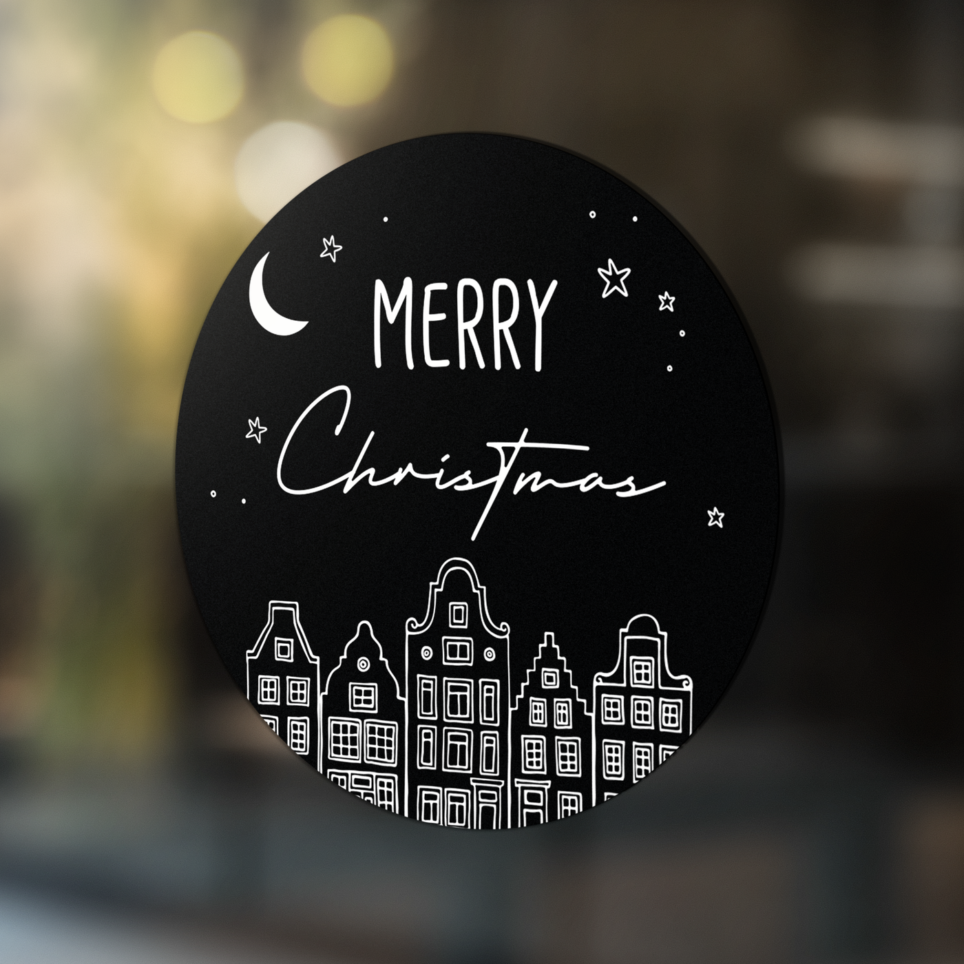 Label2X Sinterklaas Sticker merry christmas huisjes woonaccessoires homedecoratie
