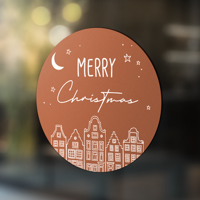 Label2X Sinterklaas Sticker merry christmas huisjes woonaccessoires homedecoratie