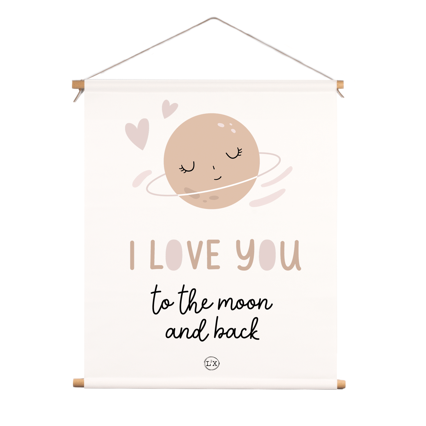 Label2X Textielposter Textielposter kids love you to the moon