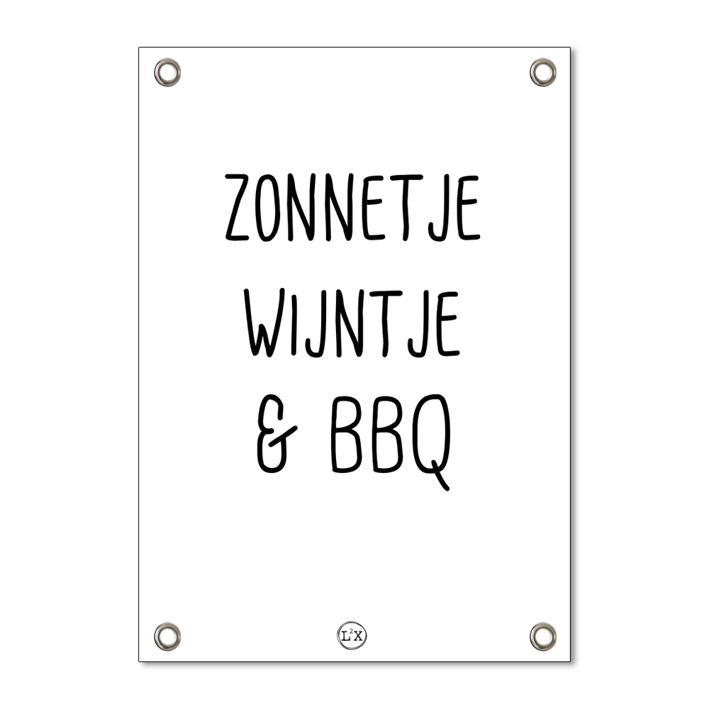 Label2X tuinposter Tuinposter zonnetje wijntje bbq wit