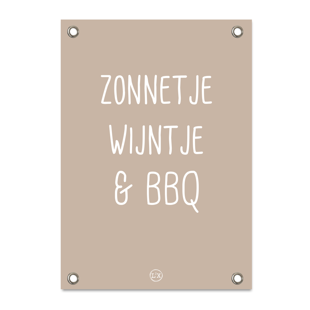 Label2X tuinposter Tuinposter zonnetje wijntje bbq