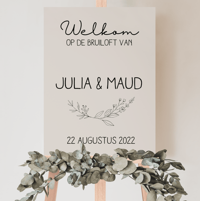 Label2X Huwelijk Welkomstbord bruiloft speels 6090339756796 WBB-003 woonaccessoires homedecoratie