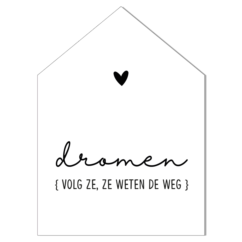 Label2X Woondecoratie Woonhuisje dromen wit