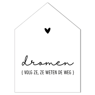 Label2X Woondecoratie Woonhuisje dromen wit